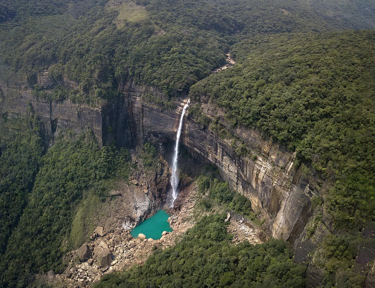 Nohkalikai Falls near Sohra, Meghalaya